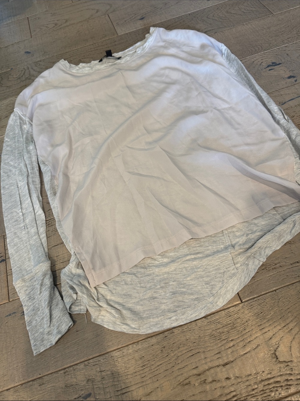 Banana Republic Light Heather Gray Ribbed Long Sleeve Top